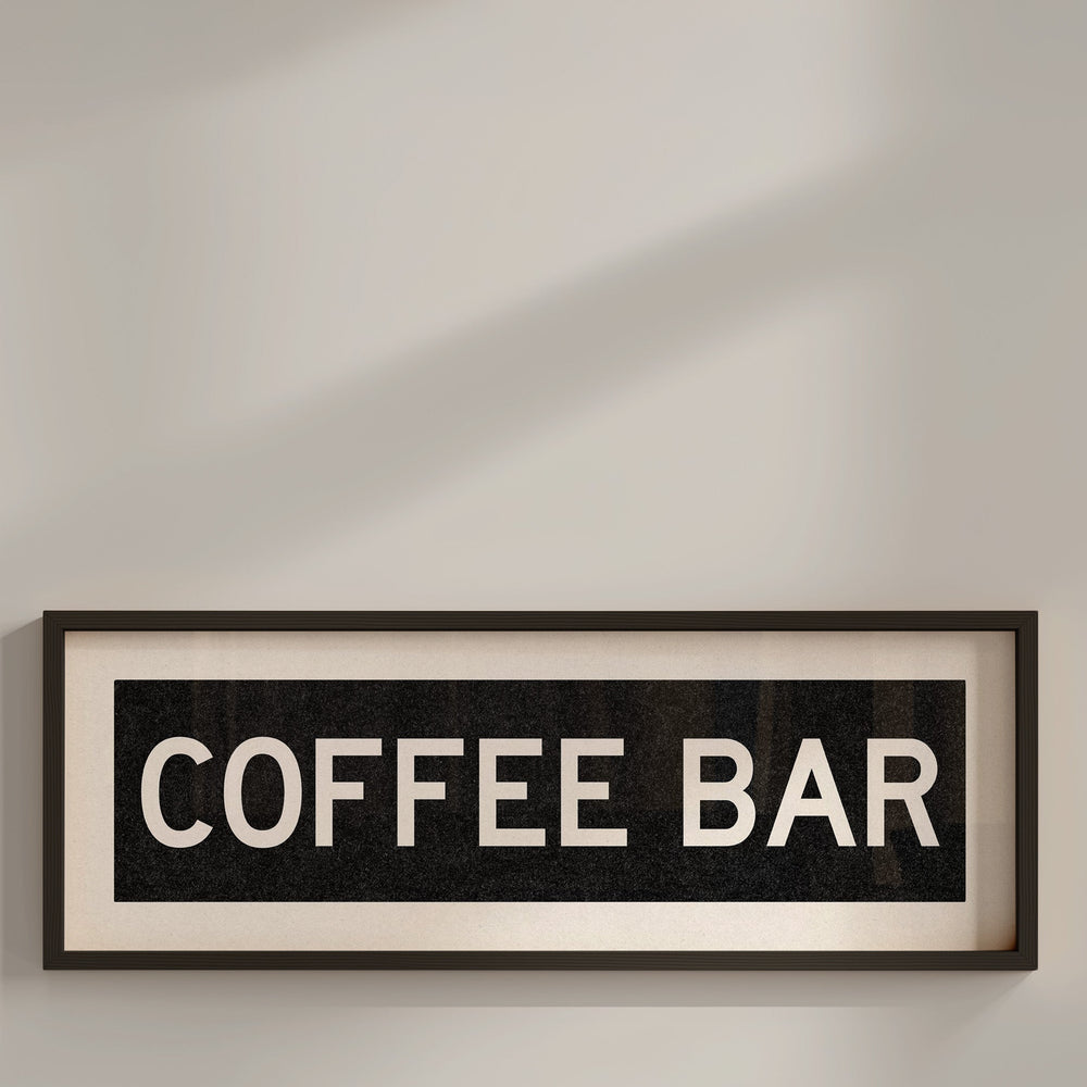 Framed Coffee Bar Bus Scroll Sign