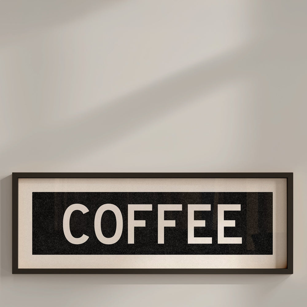 Framed Coffee Bus Scroll Sign