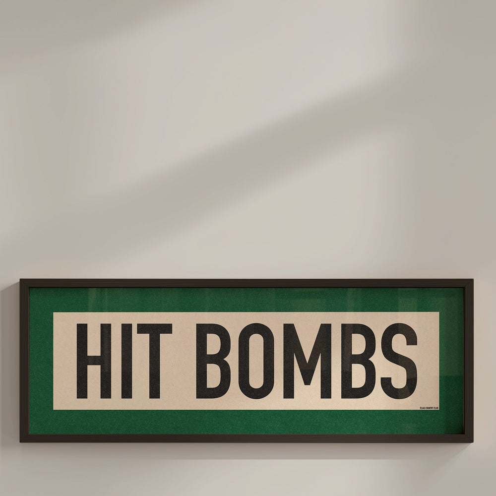 Framed Hit Bombs Golf Art Scroll Sign
