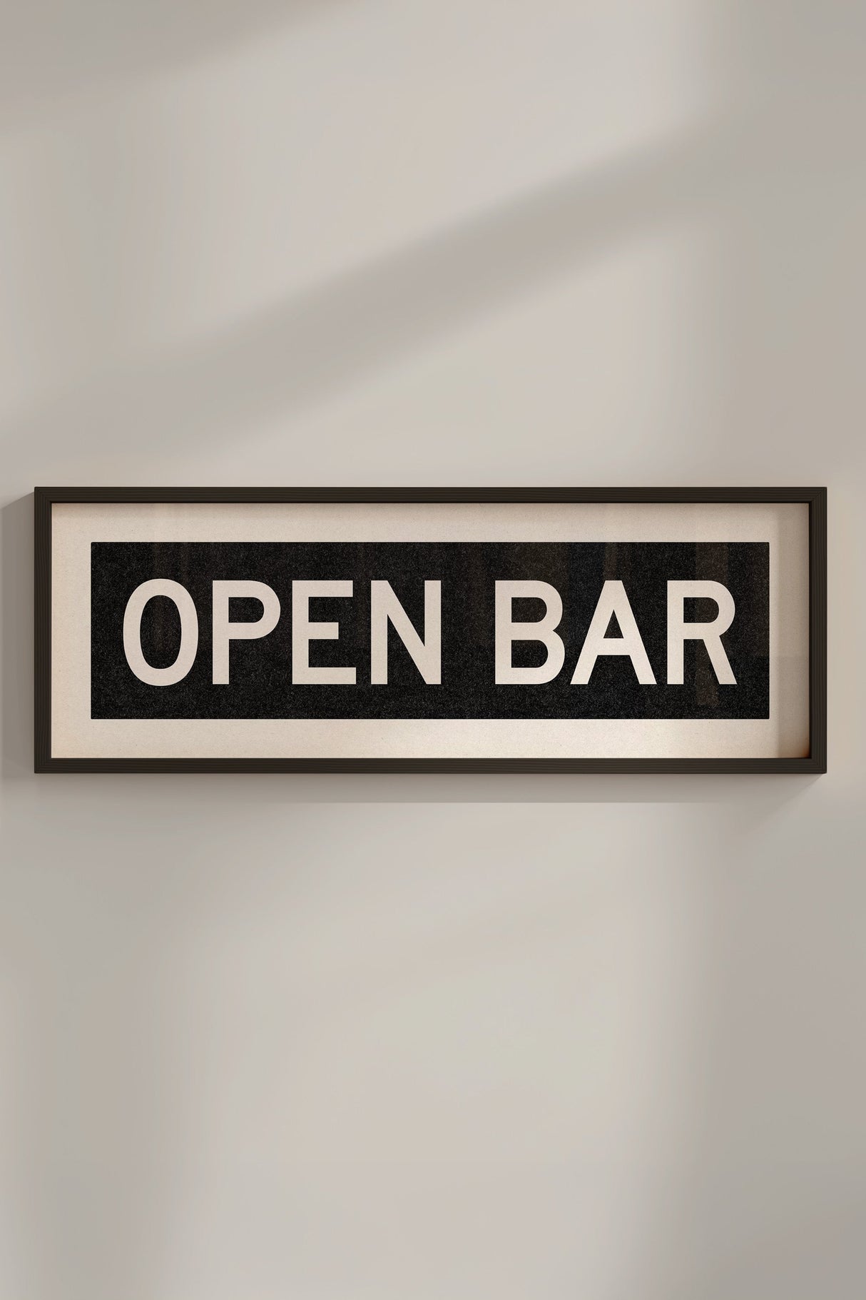 Framed Open Bar Bus Scroll Sign