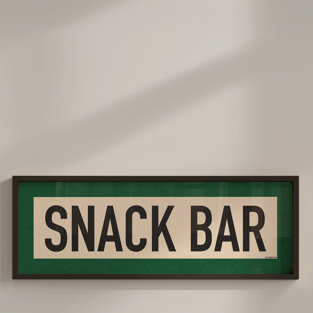 Framed Snack Bar Golf Art Scroll Print