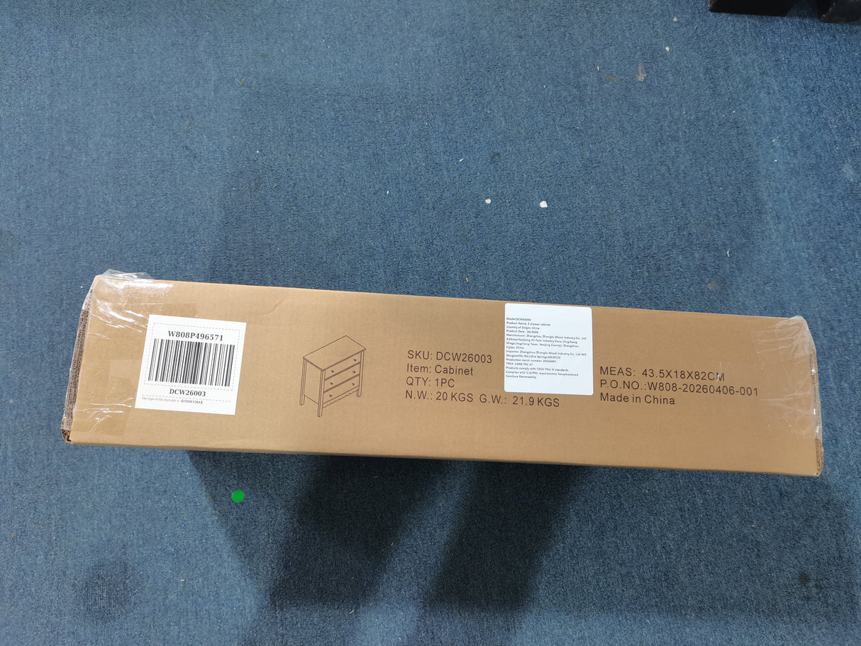 White 3 Drawer Dresser for Bedroom