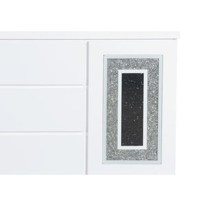 Buffet with Clear Glass Inlay - 61.8" Wide, High Gloss Finish