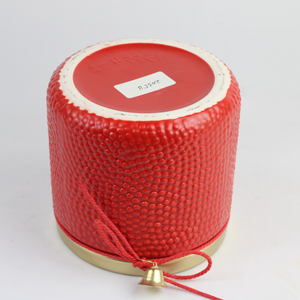 Red & Green Bell Christmas Ceramic Planter – Festive Textured Design