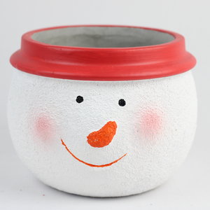 Santa & Snowman Christmas Planters – Festive Cement Holiday Pots