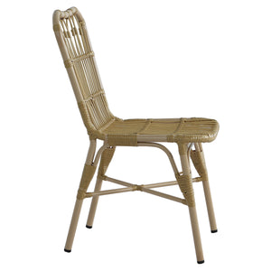7-Piece Outdoor Dining Set for 6 with Acacia Wood Table & Rattan Chairs