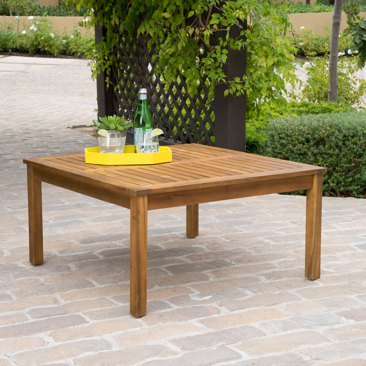 Perla Solid Acacia Outdoor Coffee Table