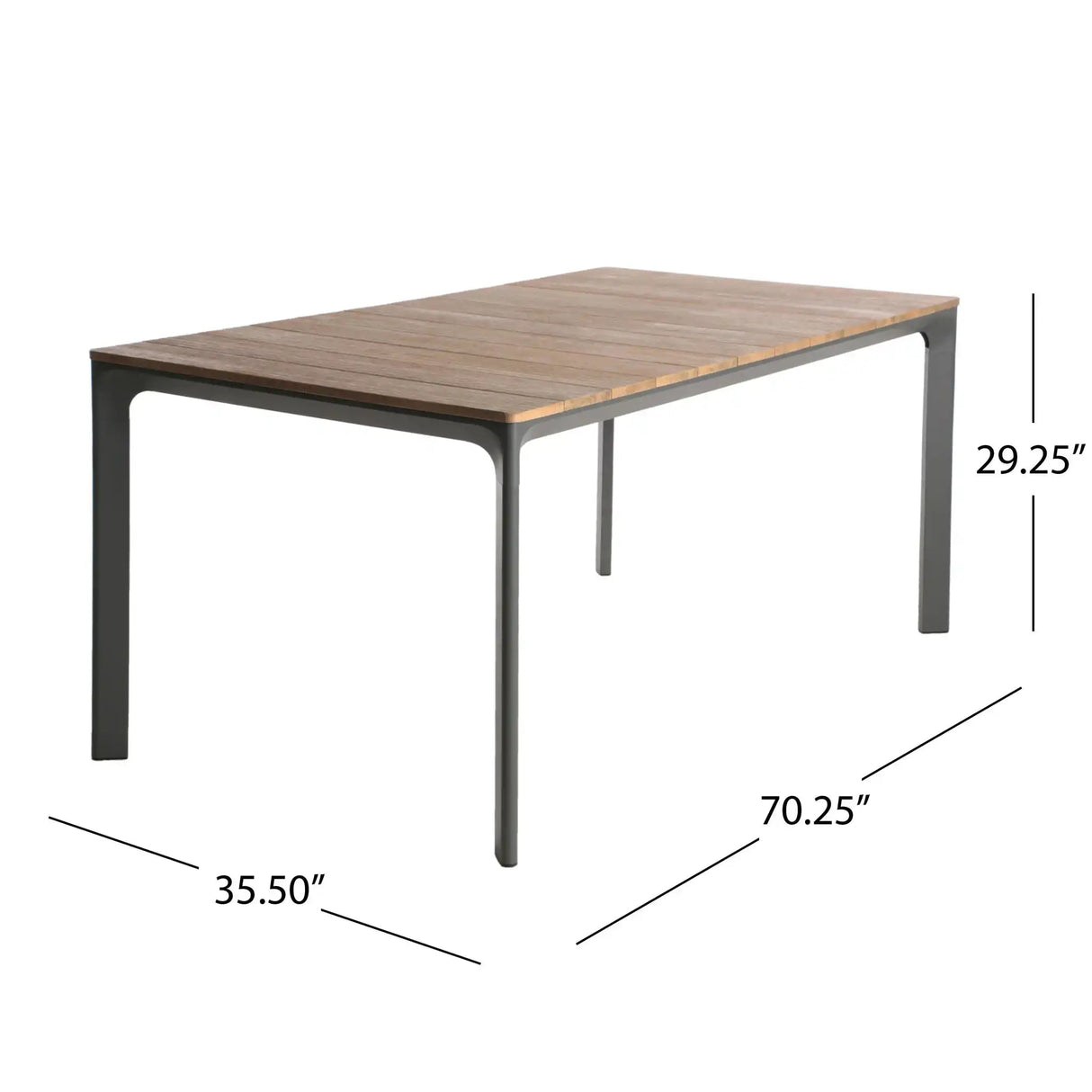 Outdoor Wicker Rectangular Dining Table With Iron Frame And Water Resistant Rattan