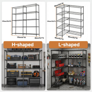 5 Tiers Adjustable Heavy Duty Metal Storage Shelves