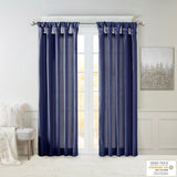 Twist tab lined window curtain panel navy 50x120"