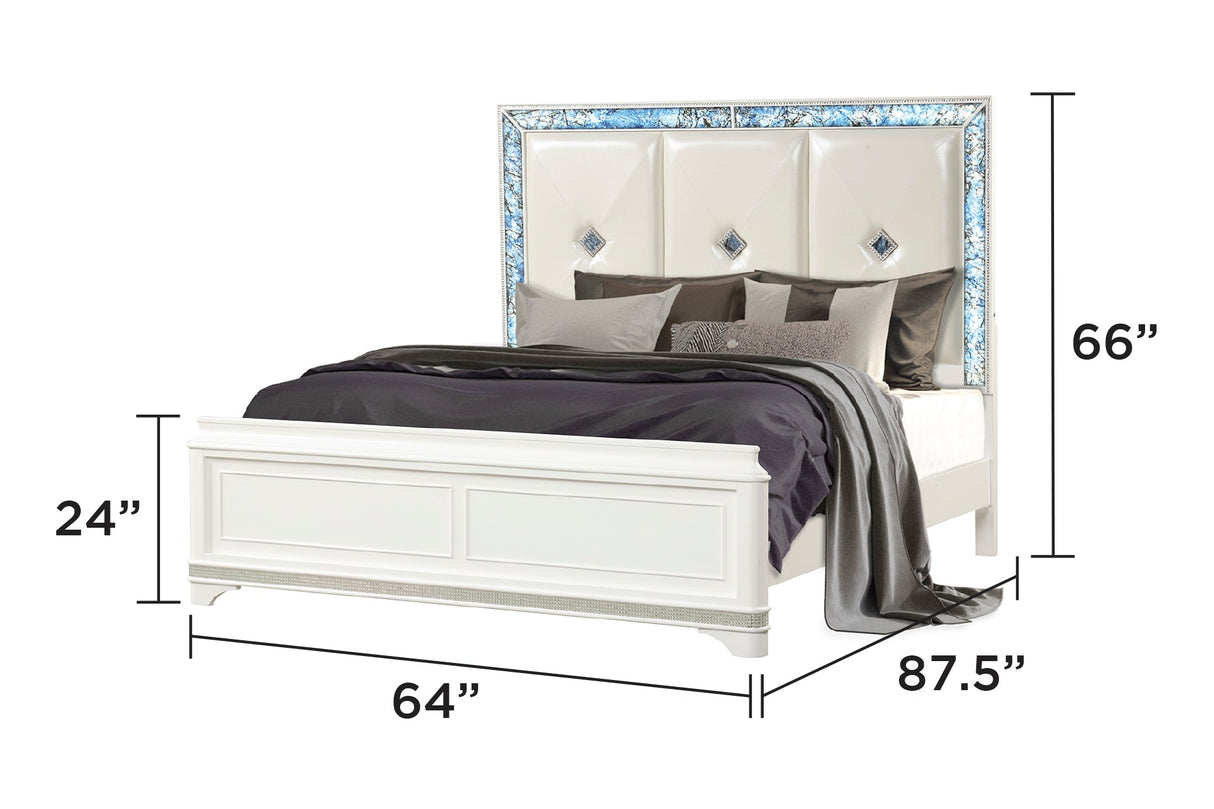 Laguna Modern Style 5 Pc Queen Upholstered Bedroom Set