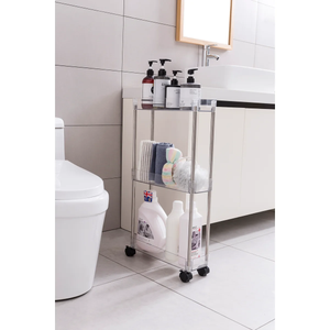 Chrome Clear Acrylic 3-Tier Rolling Cart