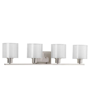 Invite 4-Light 33"w Bath Vanity Light Fixture Brushed Nickel Finish by Progress