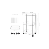 Chrome/Clear - Acrylic 3-Tier Cart