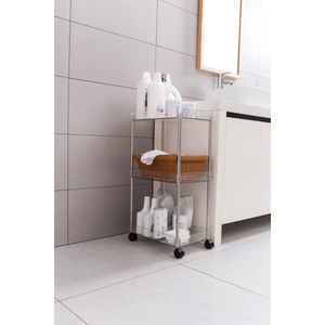 Chrome Clear Acrylic 3-Tier Rolling Cart