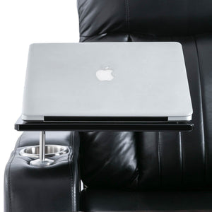 Premium Power Recliner & Storage Arms, Cupholders, Swivel Tray Table And Cell Phone Stand - Black