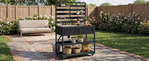 TOPMAX 41.7'' Large Patio Rolling Kitchen Island with Sink