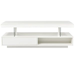 LED Coffee Table With 2 Drawers And Display Shelves