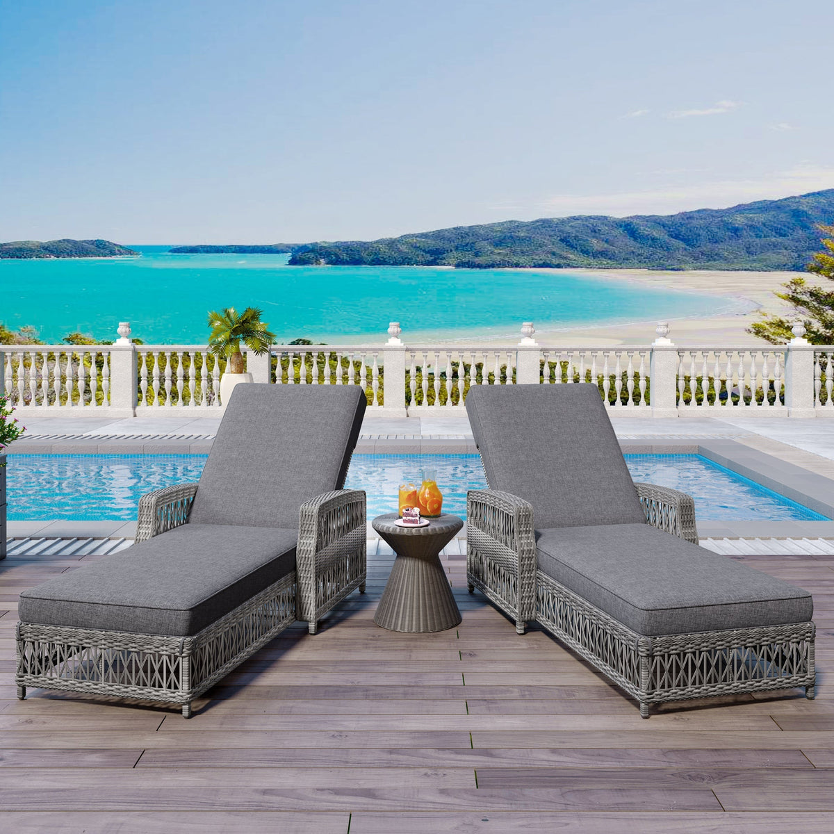 Go 2 Pieces Long Reclining Chaise Set
