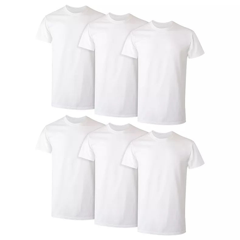 6-Pack Hanes Men's ComfortSoft 100% Cotton Tagless Undershirt- Tank, V-Neck, Crew