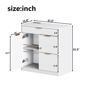 Freestanding Office File Cabinet with Built-in Charging Station