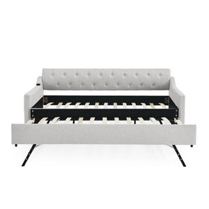 Size Upholstered Daybed With Trundle And USB Charging Armrest