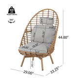Ellis Outdoor Wicker High-Back Swivel Lounge Chair