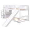 Twin Over Twin Stairway Bunk Bed With Two Drawers And Slide
