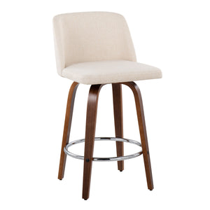 Mid-Century Modern Fixed-Height Counter Stool