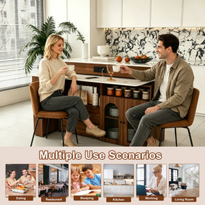 Extendable Kitchen Island with Rotating Table