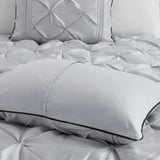 7 Piece Tufted Comforter Set Grey Queen