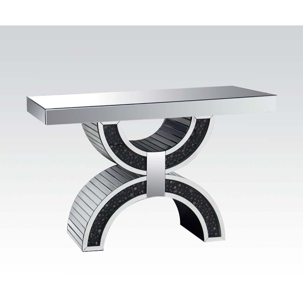 Nysa - Console Table With Faux Crystals - Mirrored