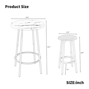 3-Piece Bar Table Set with 2 Bar Stools
