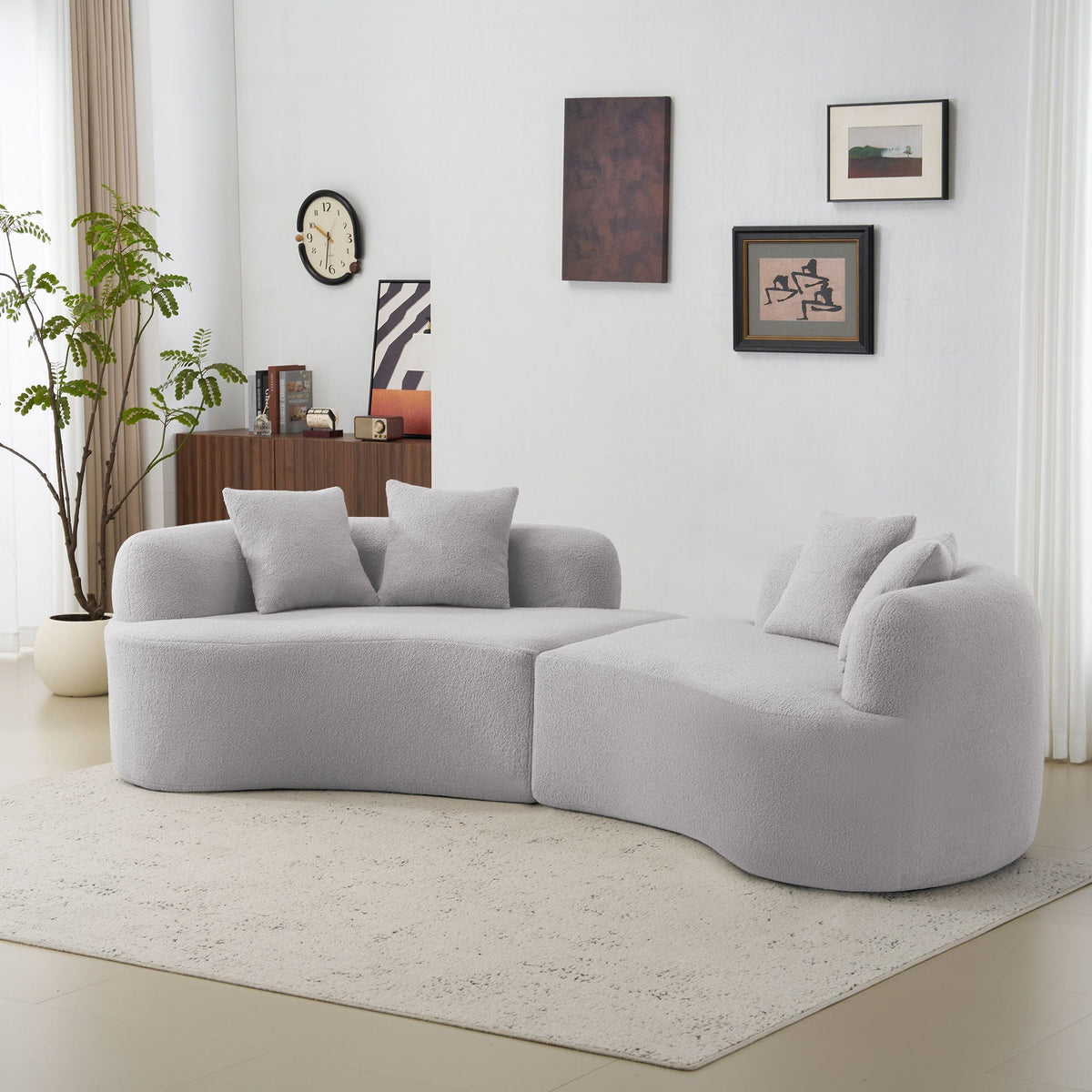 Curved 4 Seater Full Compression Sponge Sofa