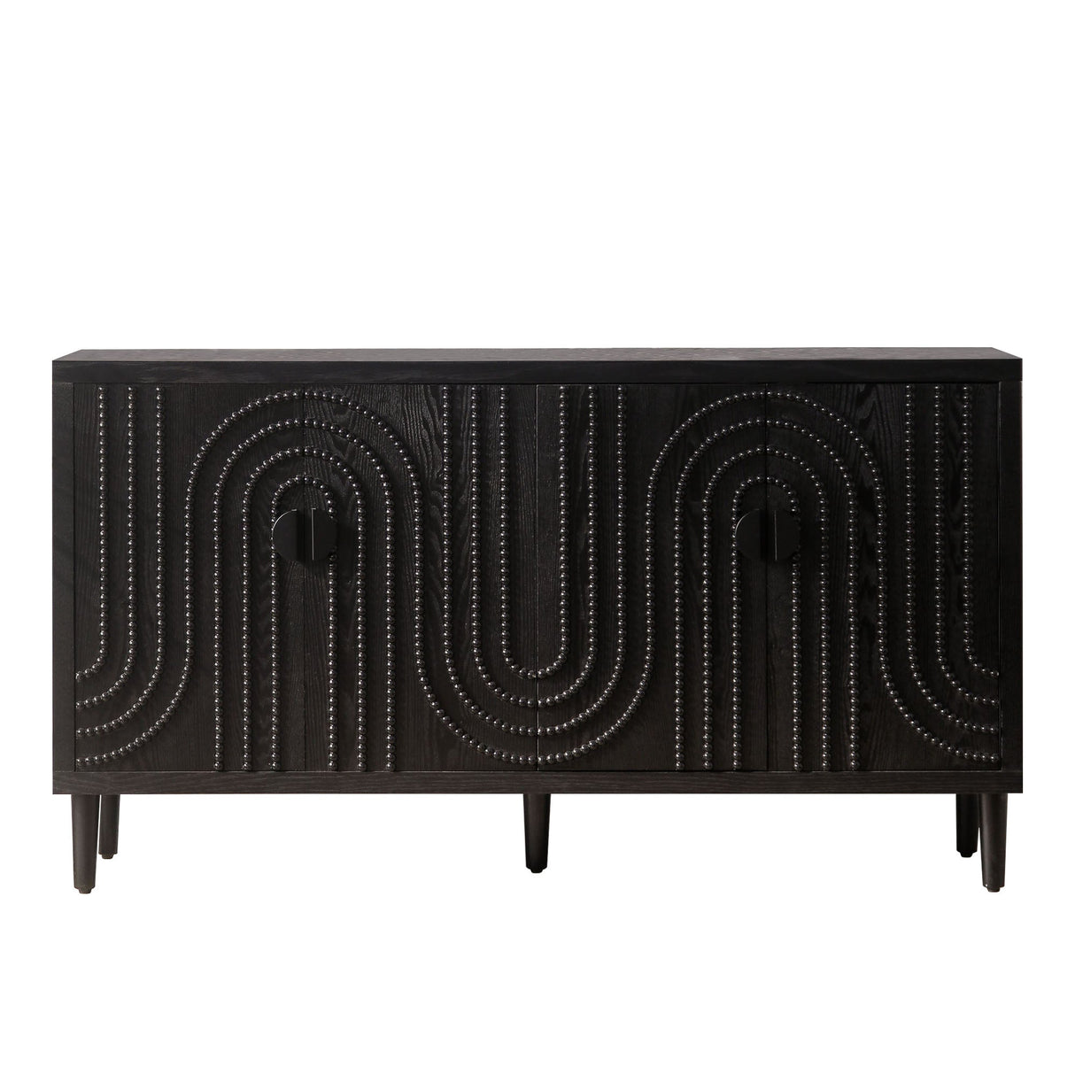 Wood Sideboard with 4 Doors and Tapered Legs