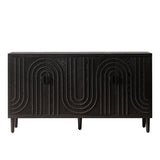 Wood Sideboard with 4 Doors and Tapered Legs