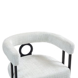 Household bar stools set of 2, modern upholstered with back
