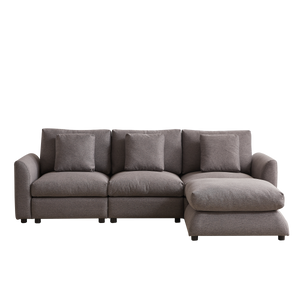102.2 Inch Combination Modular Sofa with Ottoman Grey