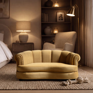 Halle 35.5" Rolled Arm Channel-Tufted Dog Sofa Bed