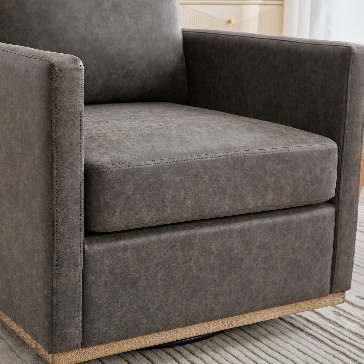 Thornfield Upholstered Square Swivel Accent Chair
