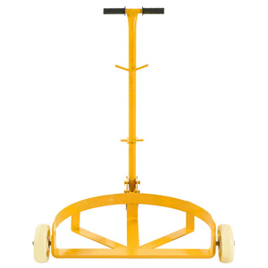 Steel Drum Dolly 55 Gallon Capacity Oil Barrel Mover With Wheels Low Profile Caddy - Yellow
