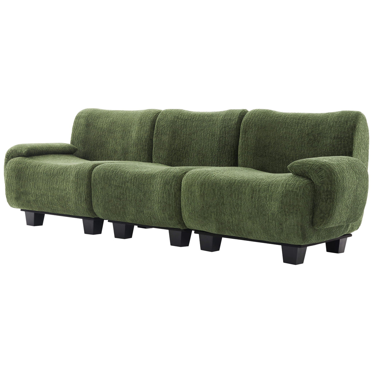 3 Seater Sofa Couch With Curved Armrests