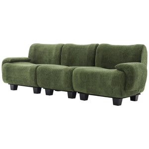 3 Seater Sofa Couch With Curved Armrests