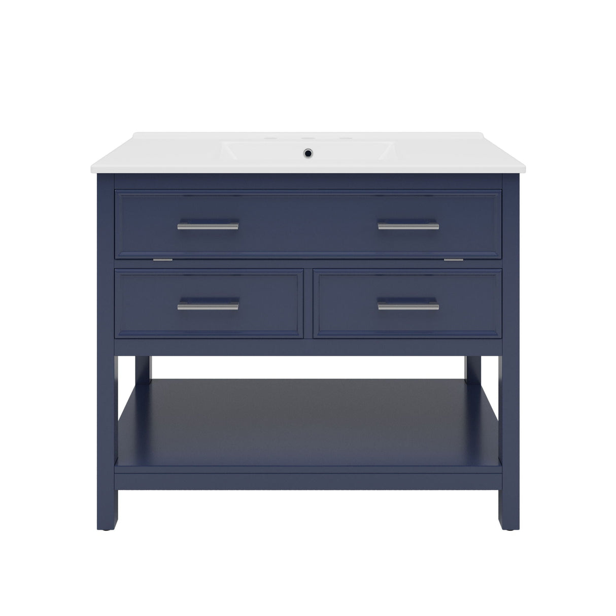 Bathroom Vanity With Ceramic Sink, Tip Out Tray & 2 Full Extension Drawers