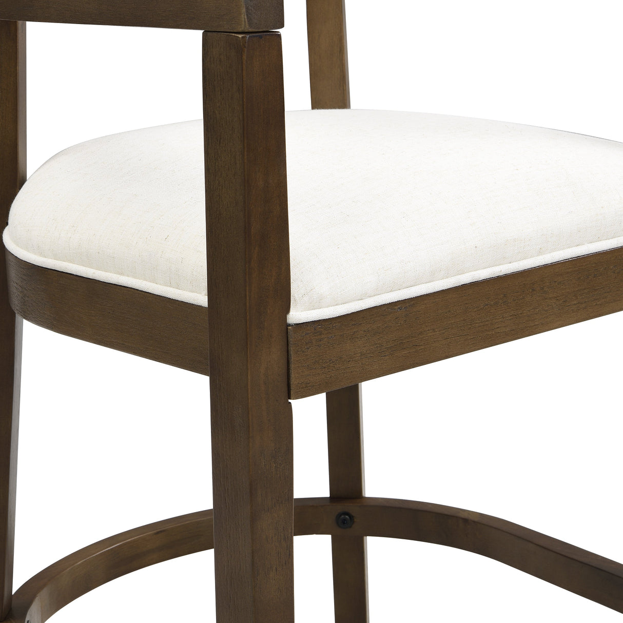 Modern Rubberwood Counter Stool Set with Upholstered Seats