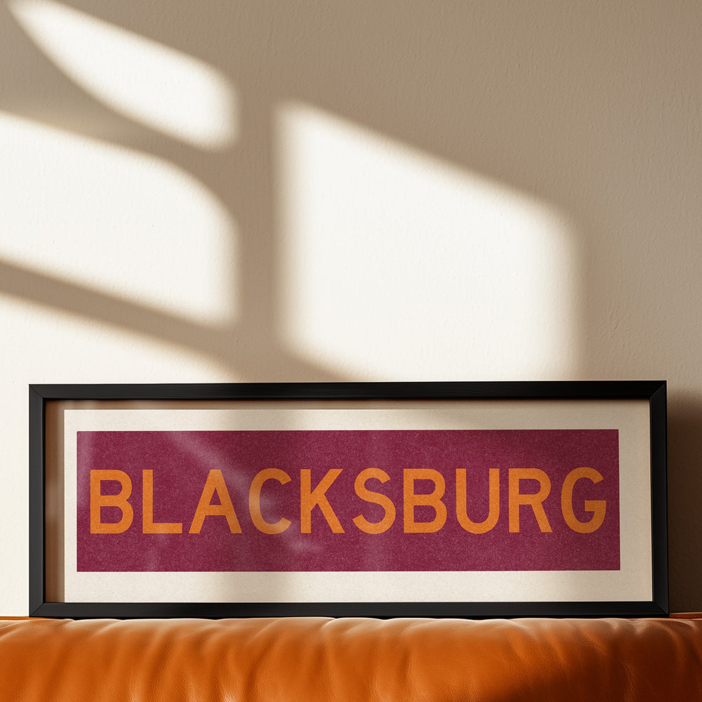 Framed Blacksburg Maroon Bus Scroll