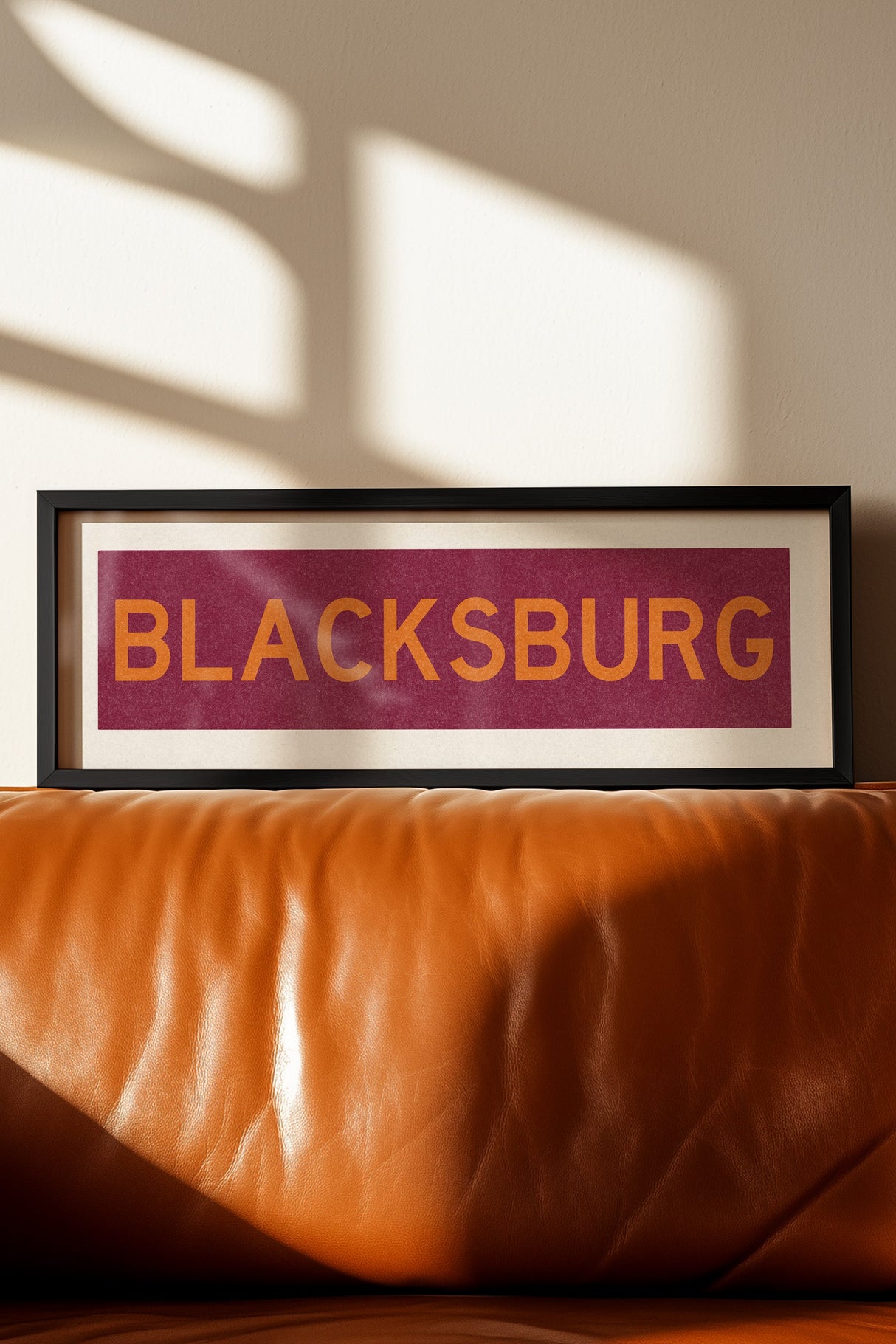Framed Blacksburg Maroon Bus Scroll
