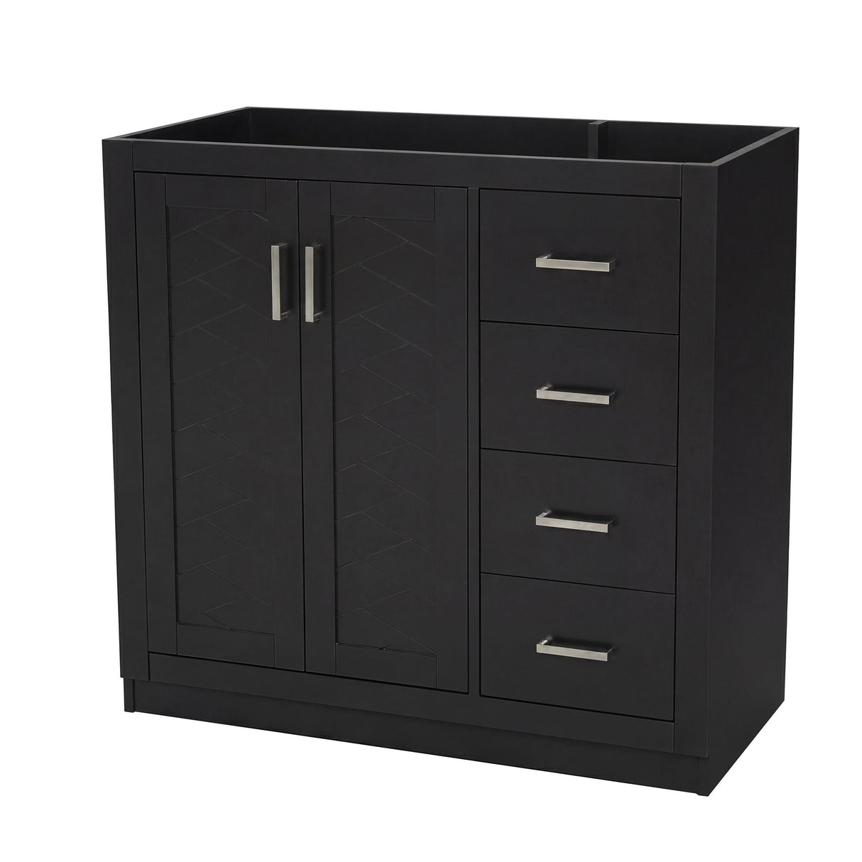 Retro Style Bathroom Vanity, 3 Drawers & Soft Closing Doors