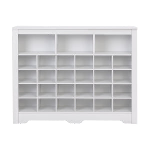 24 Shoe Cubby Console, Shoe Cabinet - White