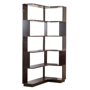 Ox Blood - Red 90Cm L-Shaped Freestanding Corner Bookshelf With Anti Tip Safety, Storage Cabinet For Living Room - Ox Blood Red